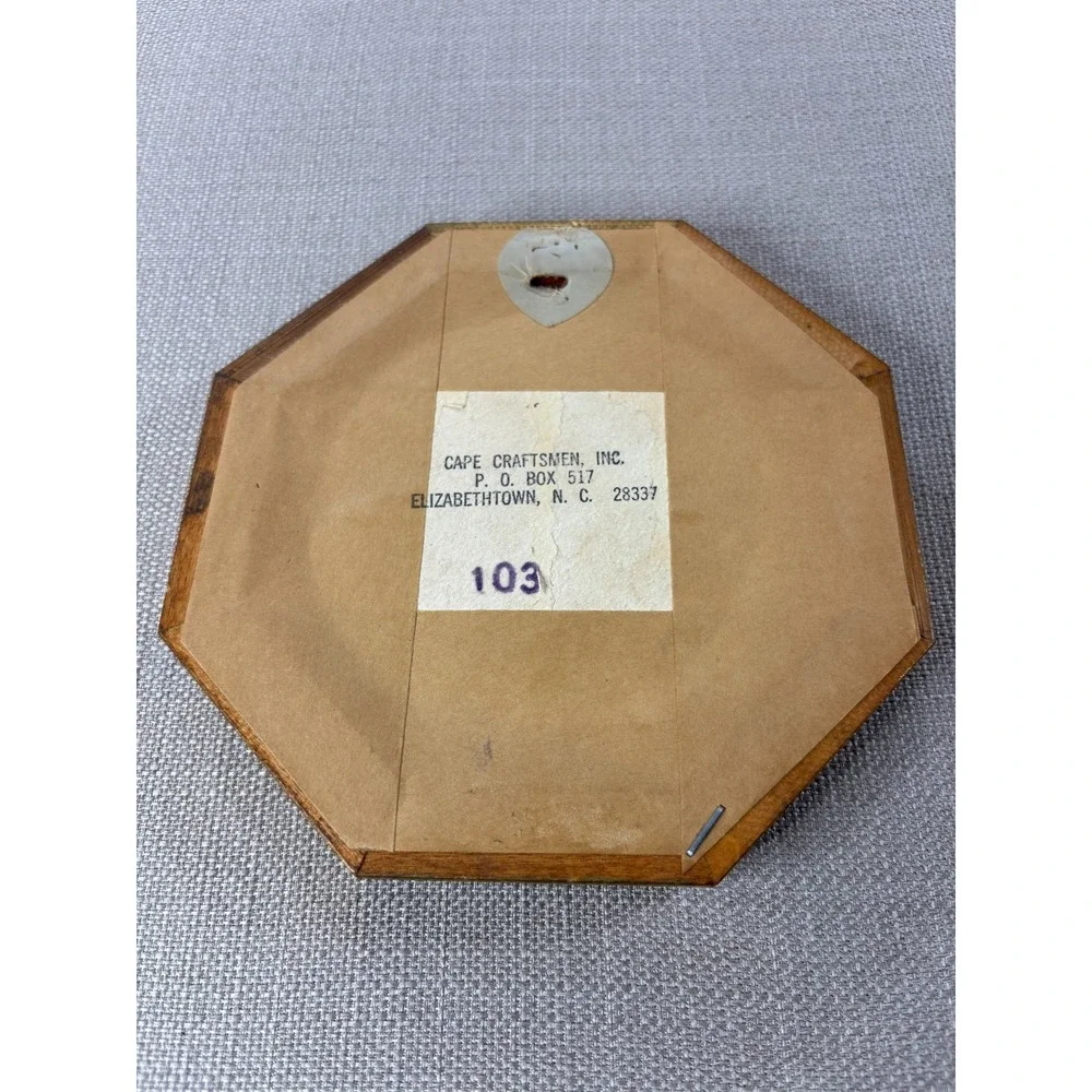 Octagon Bamboo Style Wall Mirror Decor with Brass/Gold Frame 6.5